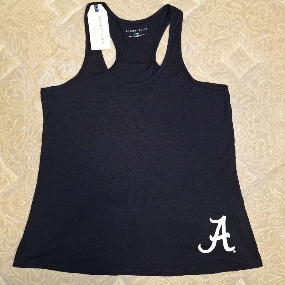 A Boxercraft Black Charm Tank Alabama Roll Tide in a Ladies size large. NWT